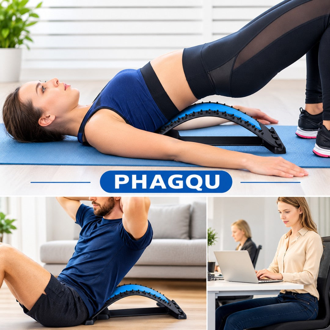 4-Level Adjustable Back Stretcher Back Massager Lumbar