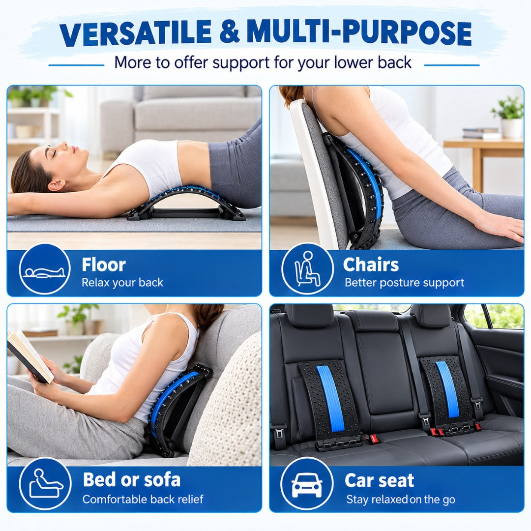 4-Level Adjustable Back Stretcher Back Massager Lumbar