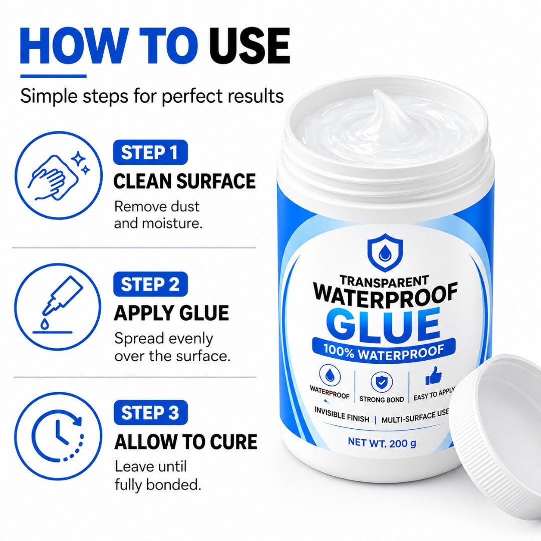 Transparent Waterproof Glue+ Free Brush  (Buy 1 Get 1 Free)
